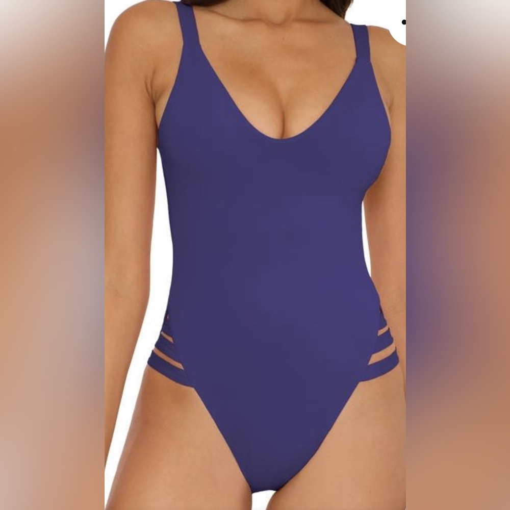 Becca Color Code High Leg One-Piece Swimsuit. NWT